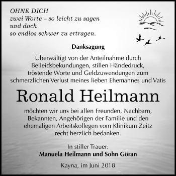 Traueranzeige von Ronald Heilmann von Mitteldeutsche Zeitung