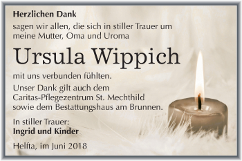 Traueranzeige von Ursula Wippich von Mitteldeutsche Zeitung