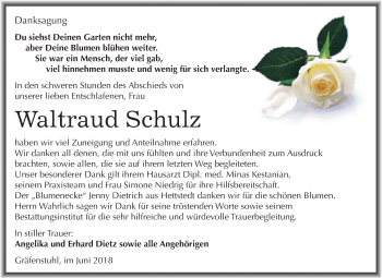 Traueranzeige von Waltraud Schulz von Mitteldeutsche Zeitung