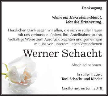 Traueranzeige von Werner Schacht von Mitteldeutsche Zeitung