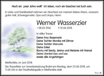 Traueranzeige von Werner Weißenfels, von Mitteldeutsche Zeitung Weißenfels