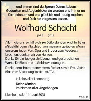 Traueranzeige von Wolfhard Schacht von Mitteldeutsche Zeitung Zeitz