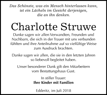 Traueranzeige von Charlotte Struwe von Mitteldeutsche Zeitung