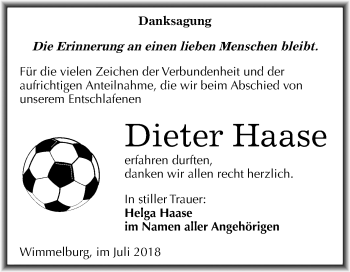 Traueranzeige von Dieter Haase von Mitteldeutsche Zeitung