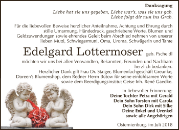 Traueranzeige von Edelgard Lottermoser von WVG - Wochenspiegel Dessau / Köthen