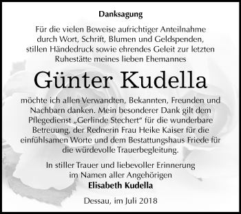 Traueranzeige von Günter Kudella von Mitteldeutsche Zeitung