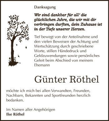 Traueranzeige von Günter Röthel von Super Sonntag SGH Mansf. Land