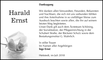 Traueranzeige von Harald Ernst von Mitteldeutsche Zeitung