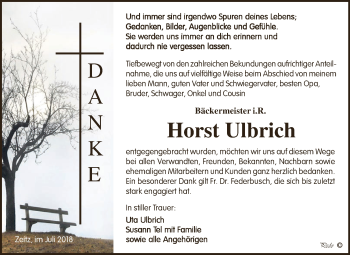 Traueranzeige von Horst Ulbrich von Super Sonntag Zeitz