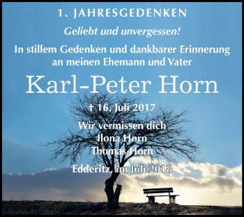 Traueranzeige von Karl-Peter Horn von Mitteldeutsche Zeitung