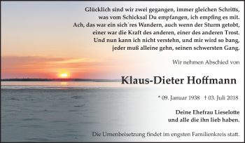 Traueranzeige von Klaus-Dieter Hoffmann von WVG - Wochenspiegel Bitterfeld