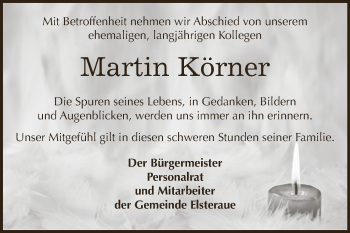 Traueranzeige von Martin Körner von Super Sonntag Zeitz