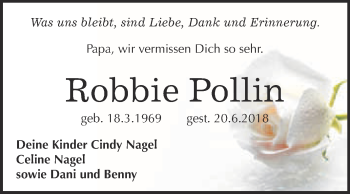 Traueranzeige von Robbie Pollin von Super Sonntag Quedlinburg