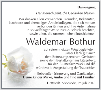 Traueranzeige von Waldemar Bothur von Mitteldeutsche Zeitung