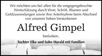 Traueranzeige von Alfred Gimpel von Mitteldeutsche Zeitung Merseburg/Querfurt