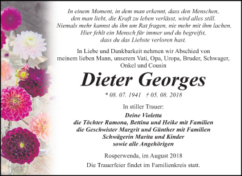 Traueranzeige von Dieter Georges von Mitteldeutsche Zeitung