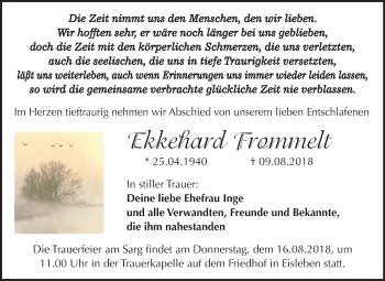Traueranzeige von Ekkehard Frommelt von Mitteldeutsche Zeitung