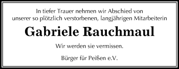Traueranzeige von Gabriele Rauchmaul von Mitteldeutsche Zeitung Halle/Saalkreis