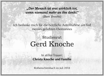 Traueranzeige von Gerd Knoche von Mitteldeutsche Zeitung