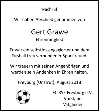 Traueranzeige von Gert Grawe von Mitteldeutsche Zeitung