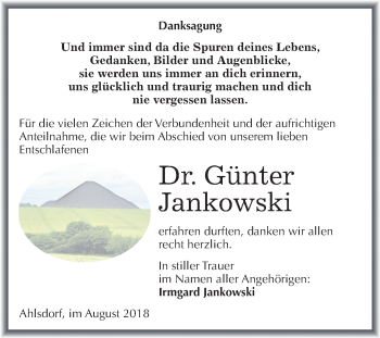 Traueranzeige von Günter Jankowski von Mitteldeutsche Zeitung