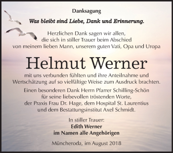 Traueranzeige von Helmut Werner von Mitteldeutsche Zeitung