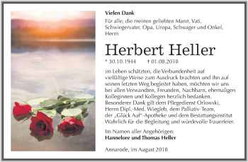 Traueranzeige von Herbert Heller von Mitteldeutsche Zeitung
