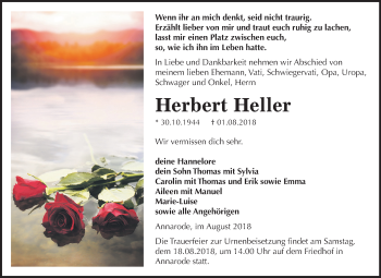 Traueranzeige von Herbert Heller von Mitteldeutsche Zeitung