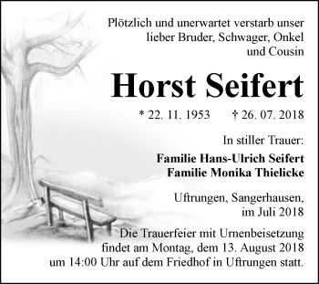 Traueranzeige von Horst Seifert von Mitteldeutsche Zeitung Sangerhausen