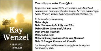 Traueranzeige von Kay Wenzel von Mitteldeutsche Zeitung