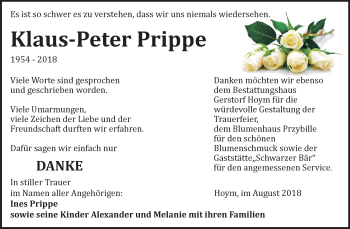 Traueranzeige von Klaus-Peter Prippe von Mitteldeutsche Zeitung Aschersleben