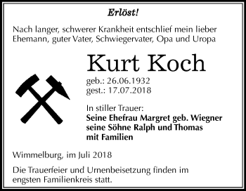 Traueranzeige von Kurt Koch von Mitteldeutsche Zeitung
