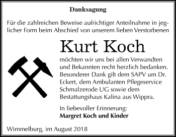 Traueranzeige von Kurt Koch von Mitteldeutsche Zeitung