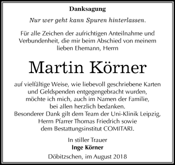 Traueranzeige von Martin Körner von Mitteldeutsche Zeitung