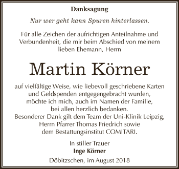 Traueranzeige von Martin Körner von Super Sonntag Zeitz