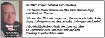 Traueranzeige von Andreas Allner von Mitteldeutsche Zeitung Aschersleben