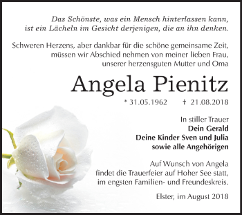 Traueranzeige von Angela Pienitz von Mitteldeutsche Zeitung