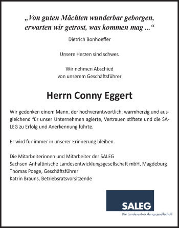 Traueranzeige von Conny Eggert von Mitteldeutsche Zeitung Halle/Saalkreis