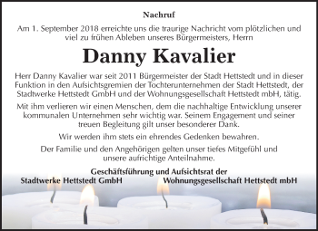 Traueranzeige von Danny Kavalier von Mitteldeutsche Zeitung