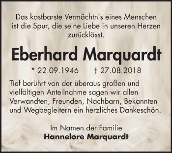 Traueranzeige von Eberhard Marquardt von Mitteldeutsche Zeitung