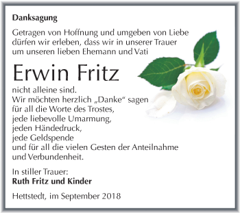Traueranzeige von Erwin Fritz von Mitteldeutsche Zeitung