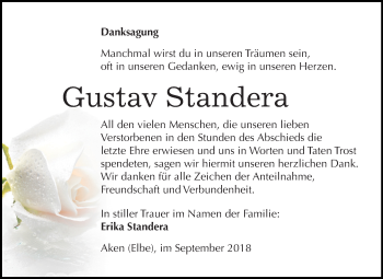 Traueranzeige von Gustav Standera von Mitteldeutsche Zeitung