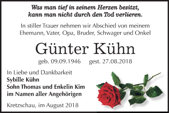 Traueranzeige von Günter Kühn von Mitteldeutsche Zeitung Zeitz