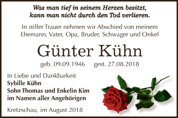 Traueranzeige von Günter Kühn von Super Sonntag Zeitz