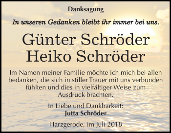 Traueranzeige von Günter und Heiko Schröder von Mitteldeutsche Zeitung