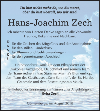 Traueranzeige von Hans-Joachim Zech von Mitteldeutsche Zeitung