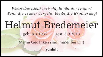 Traueranzeige von Helmut Bredemeier von Mitteldeutsche Zeitung