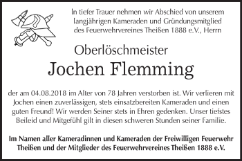 Traueranzeige von Jochen Flemming von Mitteldeutsche Zeitung Zeitz