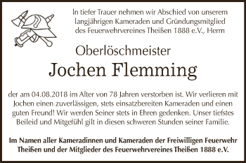 Traueranzeige von Jochen Flemming von Super Sonntag Zeitz