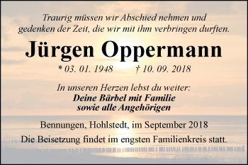 Traueranzeige von Jürgen Oppermann von Mitteldeutsche Zeitung